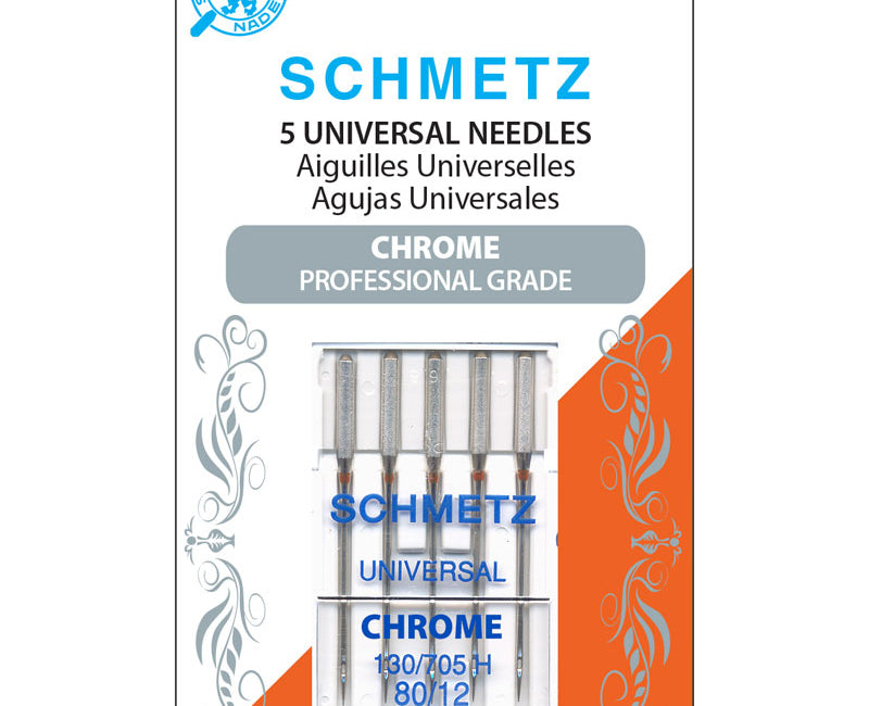 Chrome Universal Needle 80/12 - Happy Little Quilt Shop