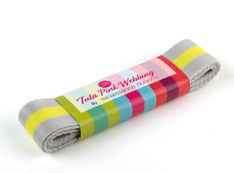 Tula Pink Web 1.5x2yd Grey/Yell - Happy Little Quilt Shop