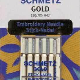 Schmetz Gold Titanium Embroidery Machine Needle Size 11/75 5ct - Happy Little Quilt Shop