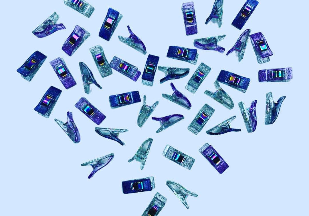 Mixed Glitter Clips - Pack of 50 - Happy Little Quilt Shop