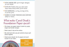 Carol Doak's LegalSize Foundation Paper * - Happy Little Quilt Shop