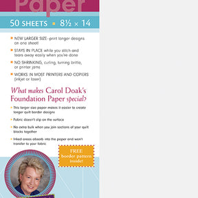Carol Doak's LegalSize Foundation Paper - Happy Little Quilt Shop