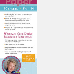 Carol Doak's LegalSize Foundation Paper - Happy Little Quilt Shop