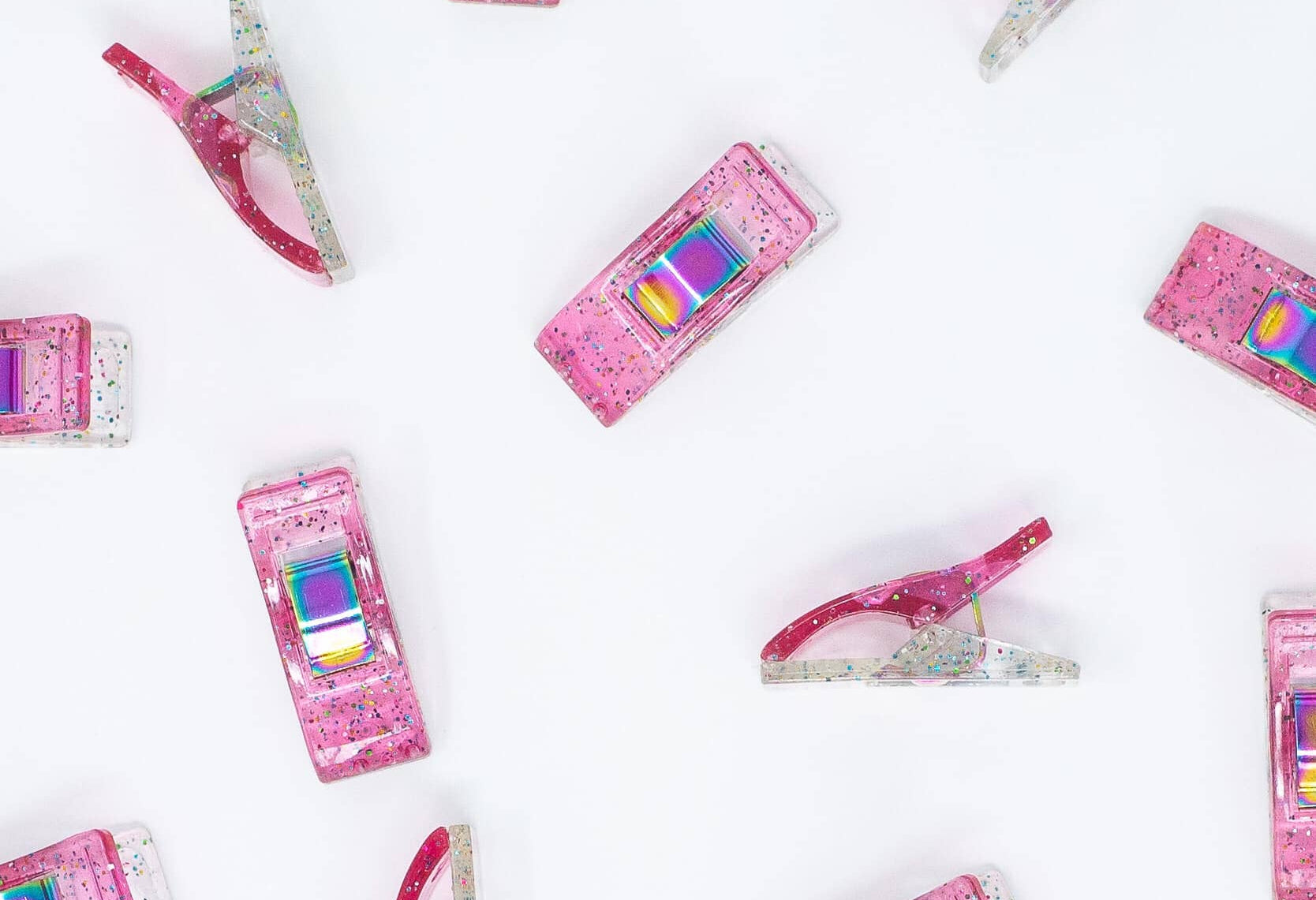 Pink Glitter Clips | Pack of 25 - Happy Little Quilt Shop
