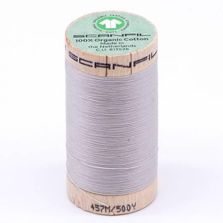 Scanfil Organic Cotton Thread 50wt Solid 500yd Silver Cloud - Happy Little Quilt Shop
