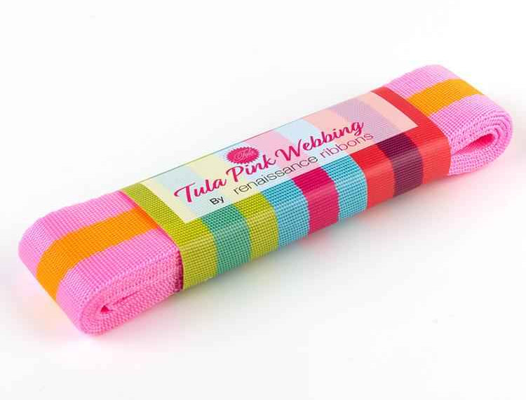 Tula Pink Web 1.5x2yd Pink/Orng TK9038 02 2YD Renaissance webbing