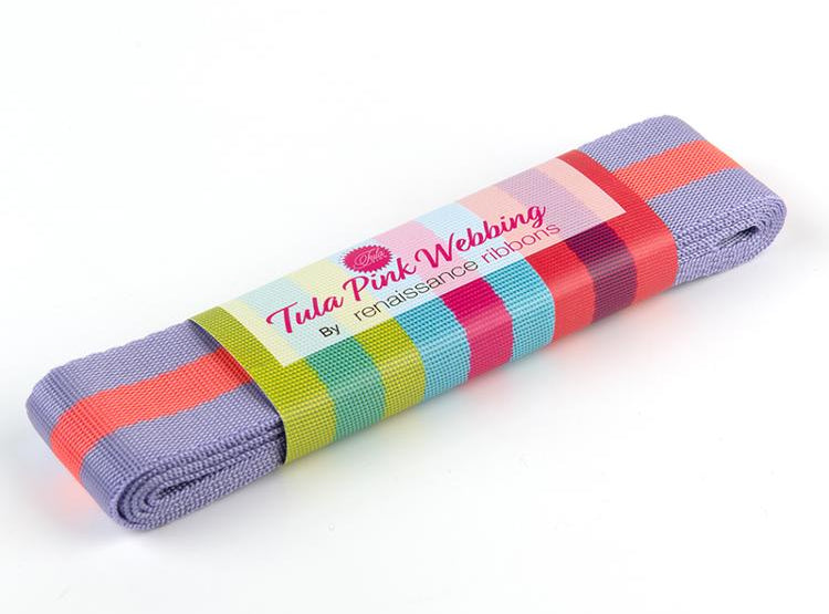 Tula Pink Web 1.5x2yd Lav/N Pch TK9038 06 2YD Renaissance webbing - Happy Little Quilt Shop