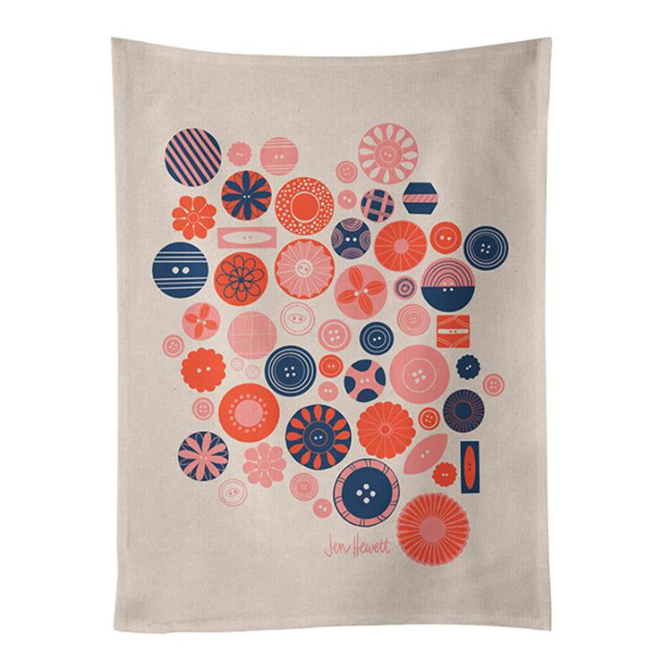 Buttons Tea Towel RS 7032 Ruby Star - Happy Little Quilt Shop