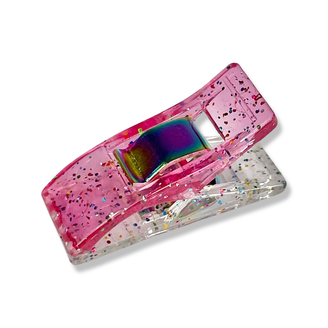 Pink Glitter Clips | Pack of 25 - Happy Little Quilt Shop