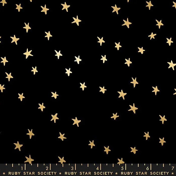 Starry Black Gold RS4109 50M Ruby Star Society fabric - Happy Little Quilt Shop