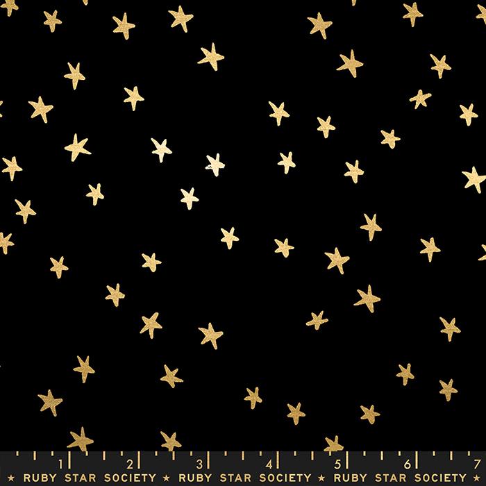 Starry Black Gold RS4109 50M Ruby Star Society fabric - Happy Little Quilt Shop