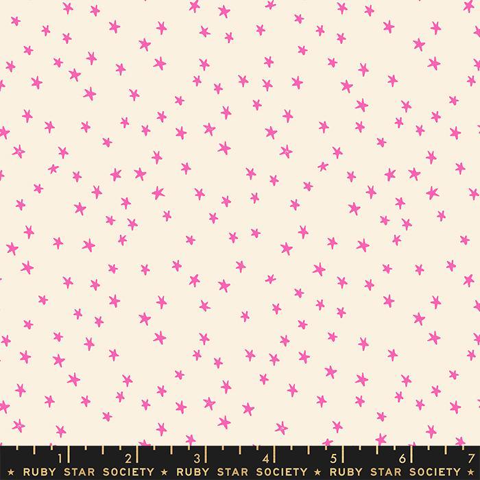 Starry Mini Starry Neon Pink RS4110 22 Ruby Star Society fabric - Happy Little Quilt Shop