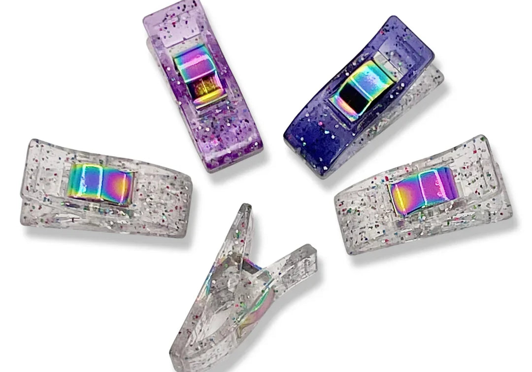 Mixed Glitter Clips - Pack of 50 - Happy Little Quilt Shop