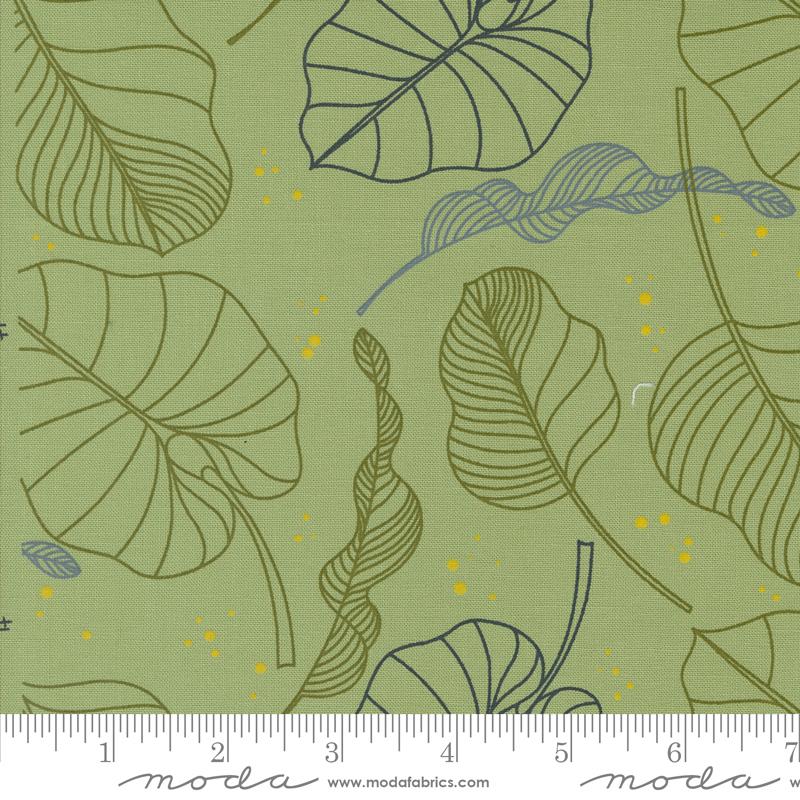 Olive You Leaves Sage 1880 18 Moda - Happy Little Quilt Shop