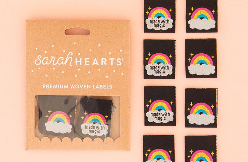 Sew in Labels Made With Magic LC198 Sarah Hearts - Happy Little Quilt Shop