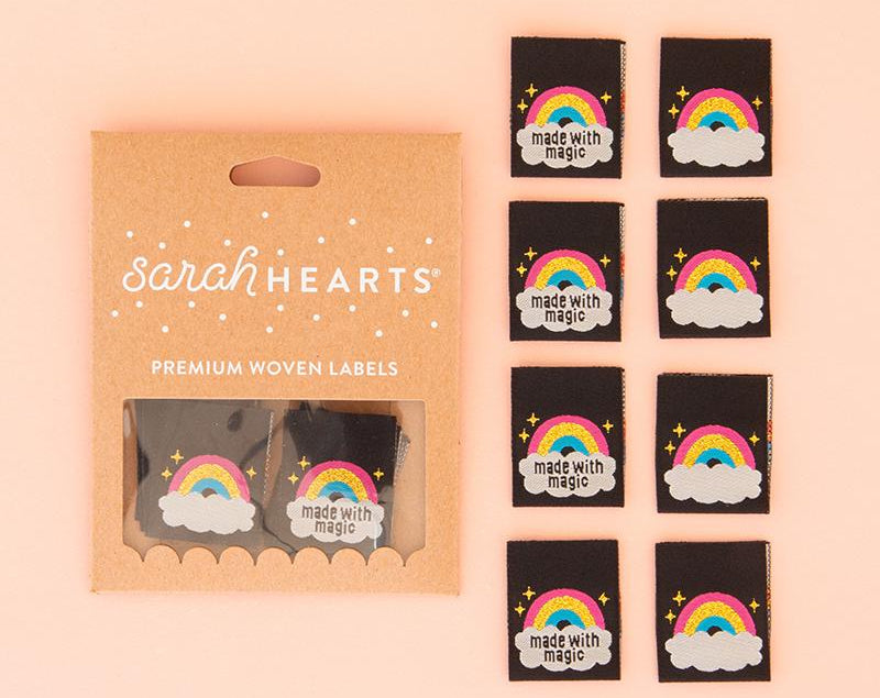 Sew in Labels Made With Magic LC198 Sarah Hearts - Happy Little Quilt Shop