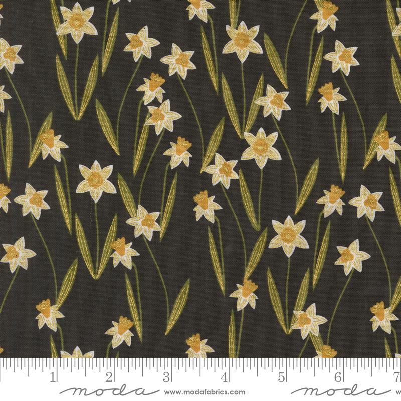Bee Garden Metallic Black 48413 21M Moda fabric - Happy Little Quilt Shop