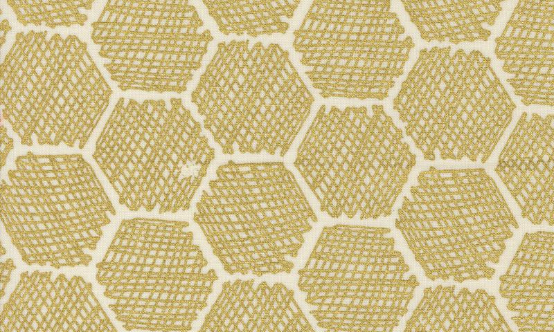 Bee Garden Metallic Porcelain 48416 11M Moda fabric - Happy Little Quilt Shop