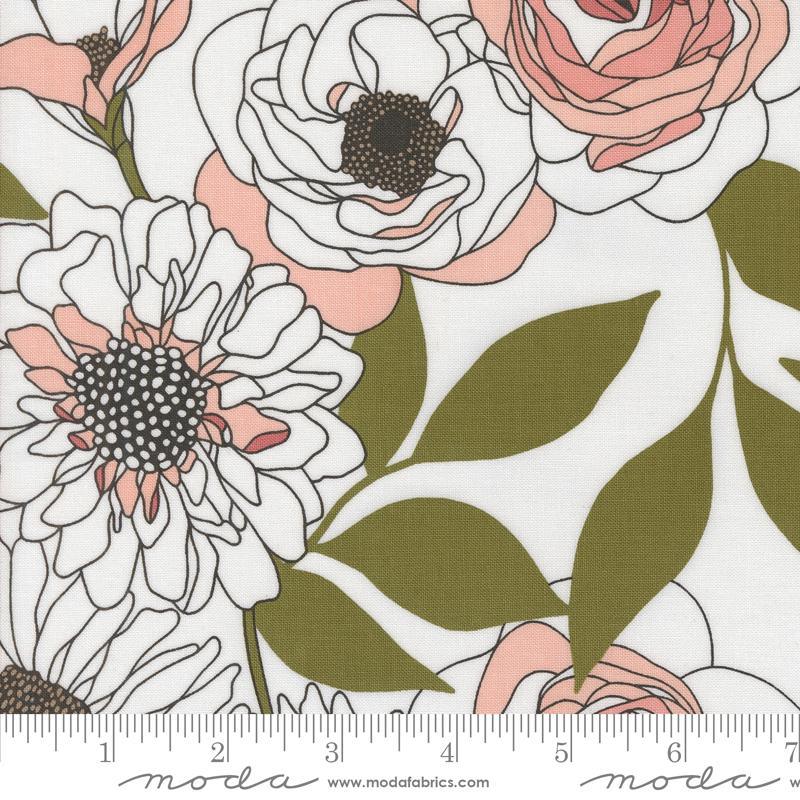 Botany Cabbage Rose Paper 11550 11 Moda fabric - Happy Little Quilt Shop