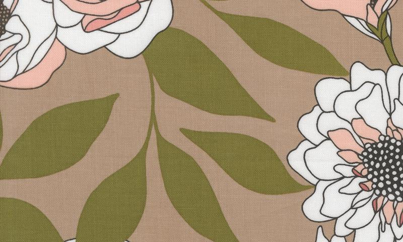 Botany Cabbage Rose Earth 11550 13 Moda fabric - Happy Little Quilt Shop