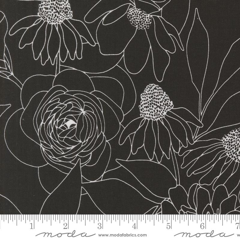 Botany Etched Floral Ink 11557 12 Moda fabric - Happy Little Quilt Shop