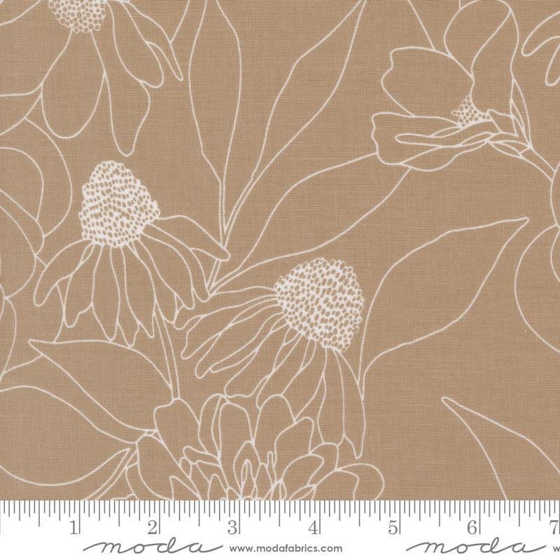 Botany Etched Floral Earth 11557 13 Moda fabric - Happy Little Quilt Shop