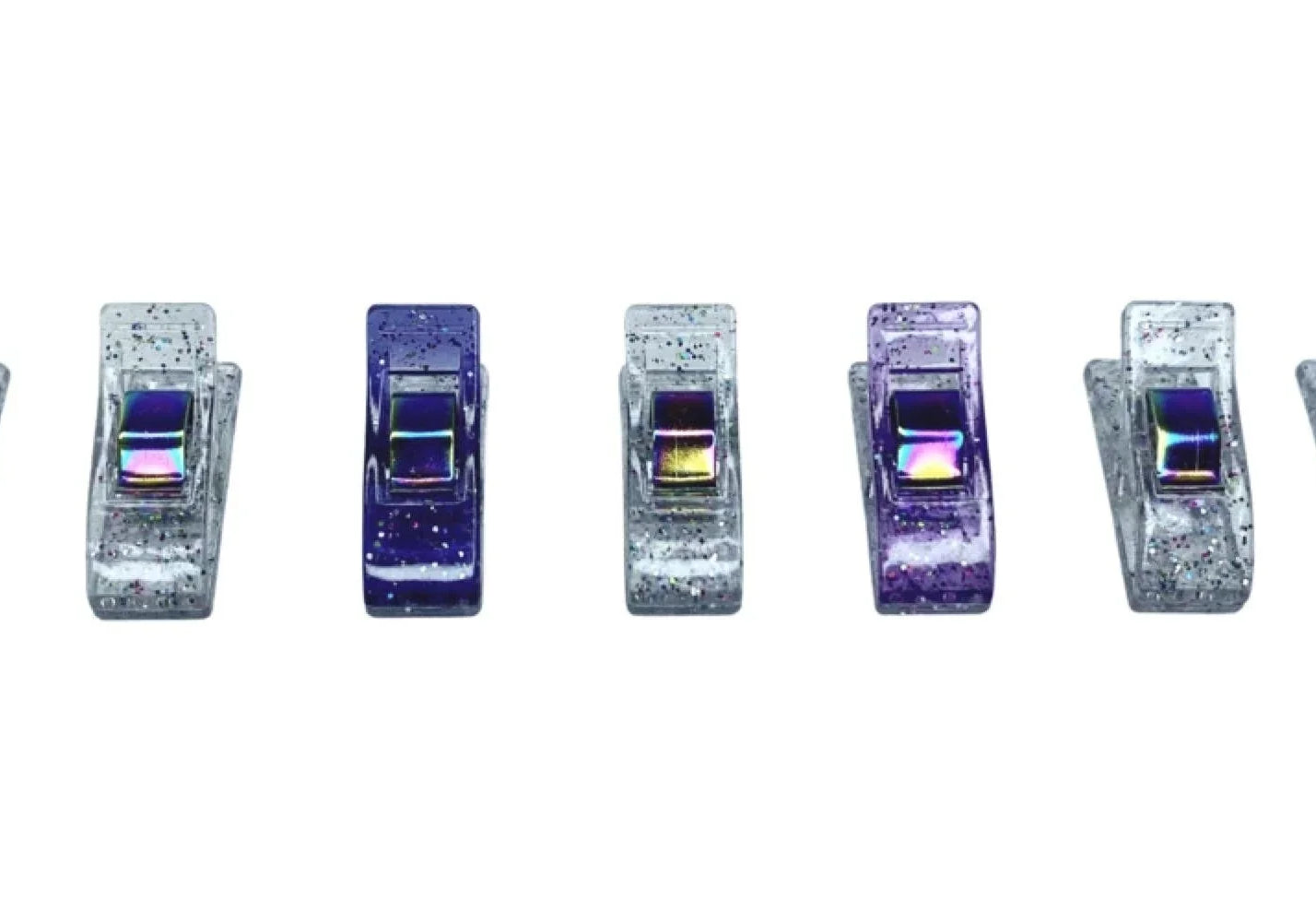 Mixed Glitter Clips - Pack of 50 - Happy Little Quilt Shop
