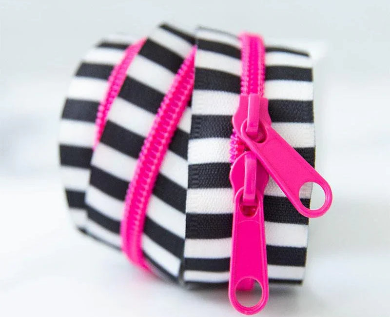 Black & White 30" Zipper Pink SSCZ01 Stitch Supply#1 - Happy Little Quilt Shop