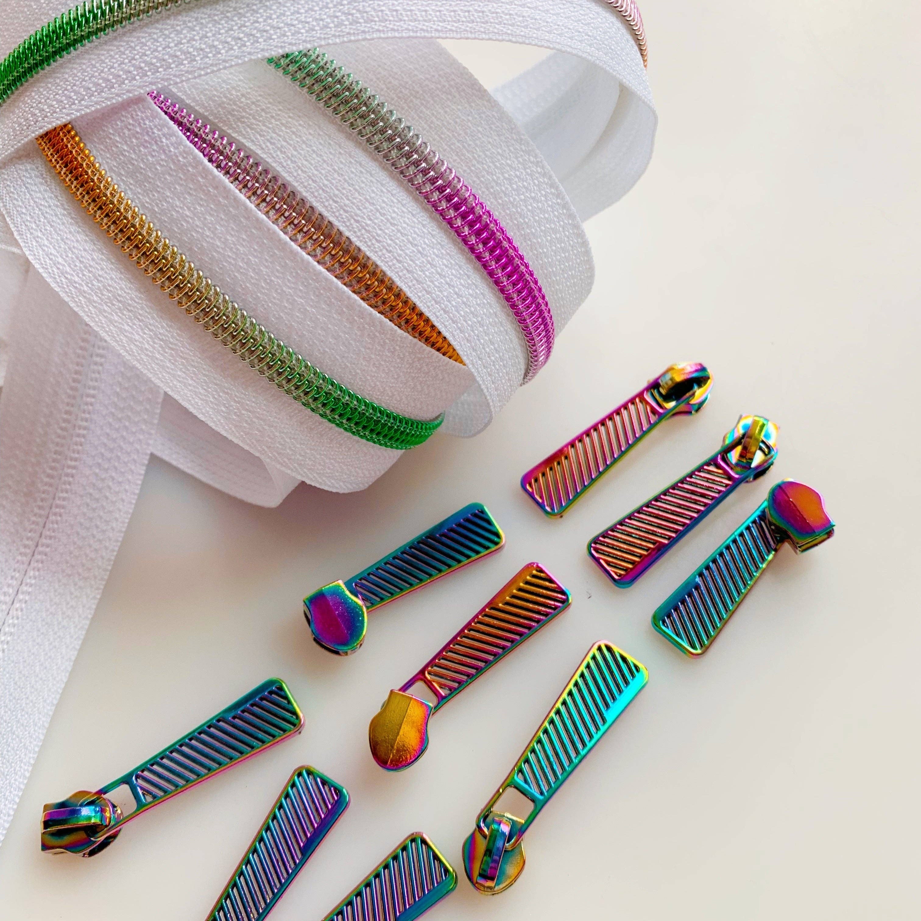 Zipper White & Rainbow: Easy Grip - Happy Little Quilt Shop