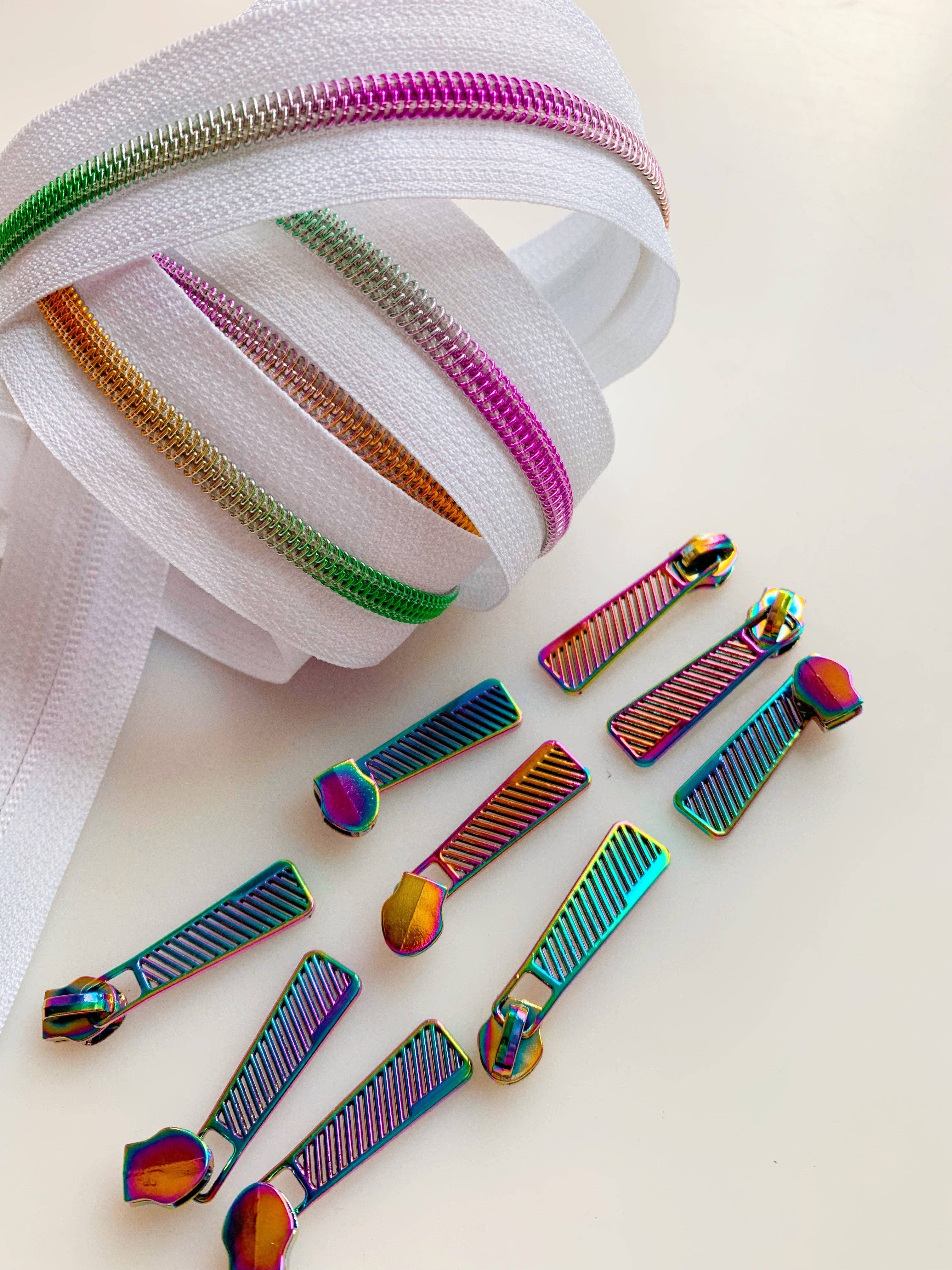 Zipper White & Rainbow: Easy Grip - Happy Little Quilt Shop