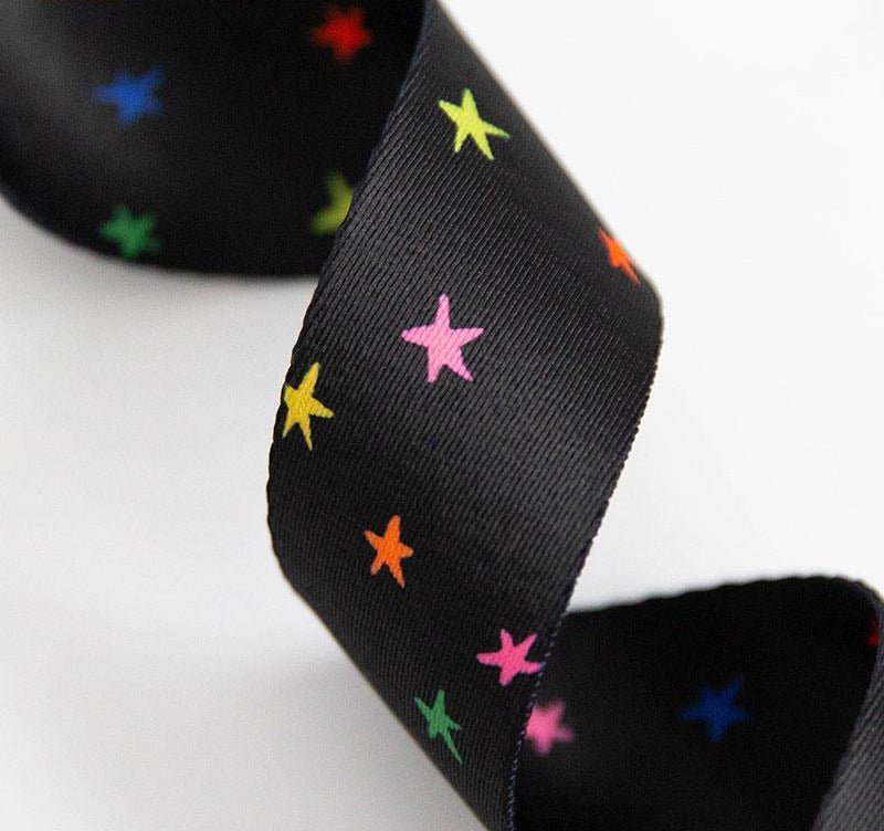 Webbing Starry Vivid Black 1.5" SSCWEB 31 Stitch Supply - Happy Little Quilt Shop