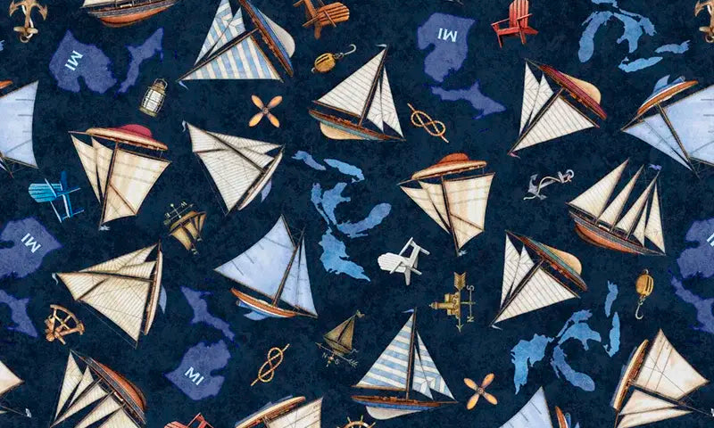 ALL MICHIGAN SHOP HOP 2026 - SHIPS - NAVY - Happy Little Quilt Shop