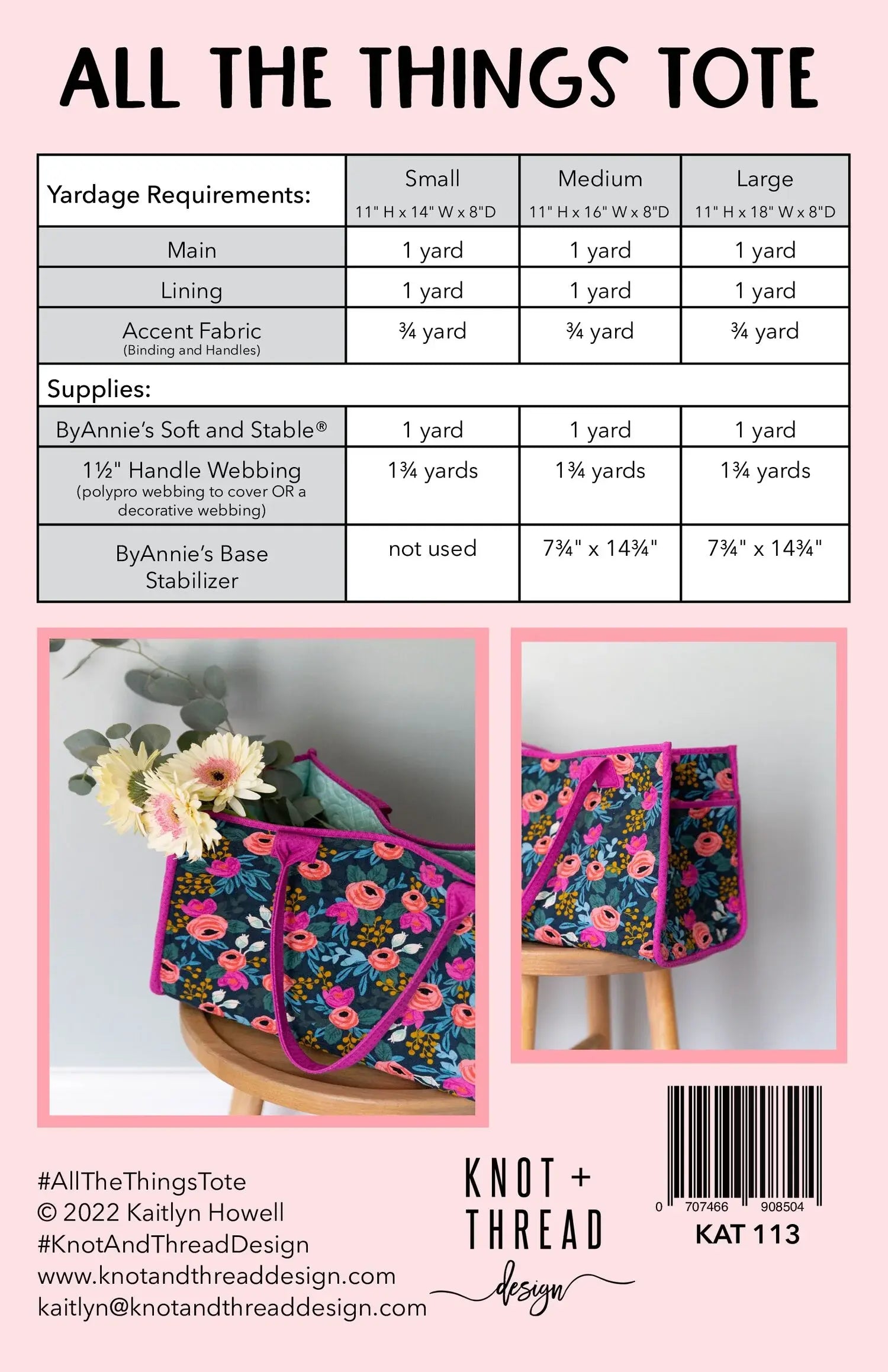 All The Things Tote by Knot + Thread Designs - Happy Little Quilt Shop