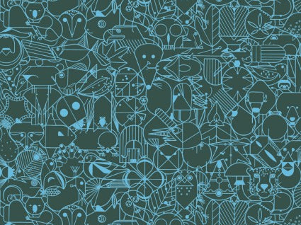 Charley Harper End Papers - Evergreen - Happy Little Quilt Shop