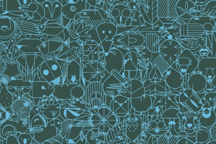 Charley Harper End Papers - Evergreen - Happy Little Quilt Shop