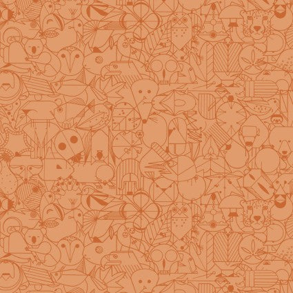 Charley Harper End Papers - PUMPKIN - Happy Little Quilt Shop