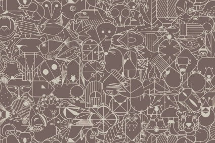 Charley Harper End Papers - RUFFLED FEATHERS - Happy Little Quilt Shop