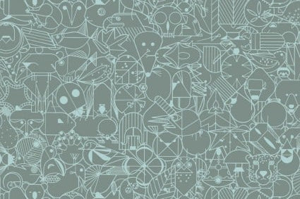 Charley Harper End Papers - SEAFOAM - Happy Little Quilt Shop