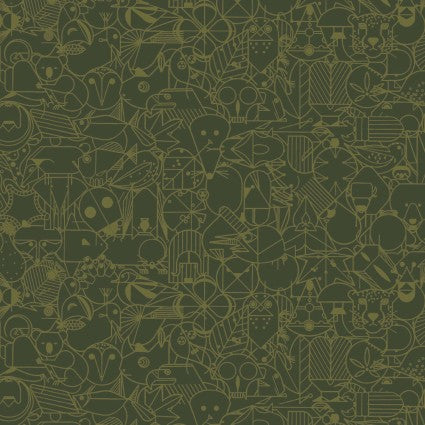 Charley Harper End Papers - THICKET - Happy Little Quilt Shop