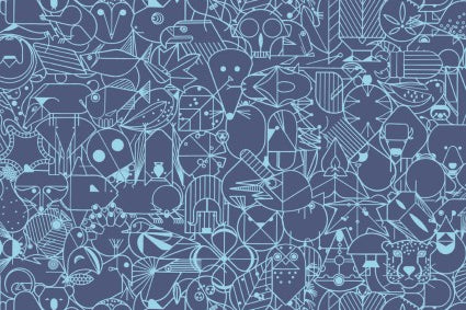 Charley Harper End Papers - TWILIGHT - Happy Little Quilt Shop