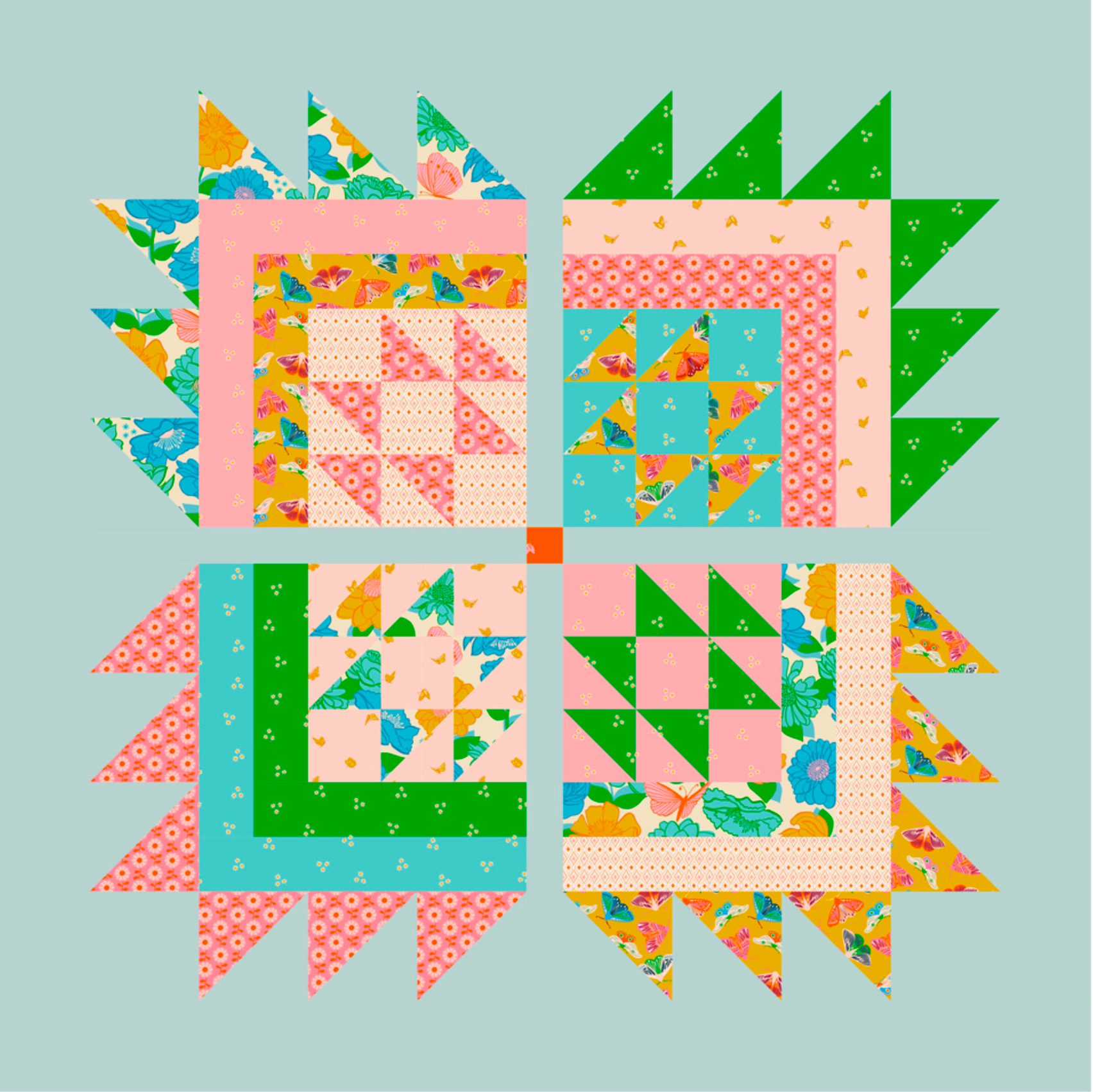 Bear Camp Quilt Kit- Scrappy Flowerland Edition - Happy Little Quilt Shop