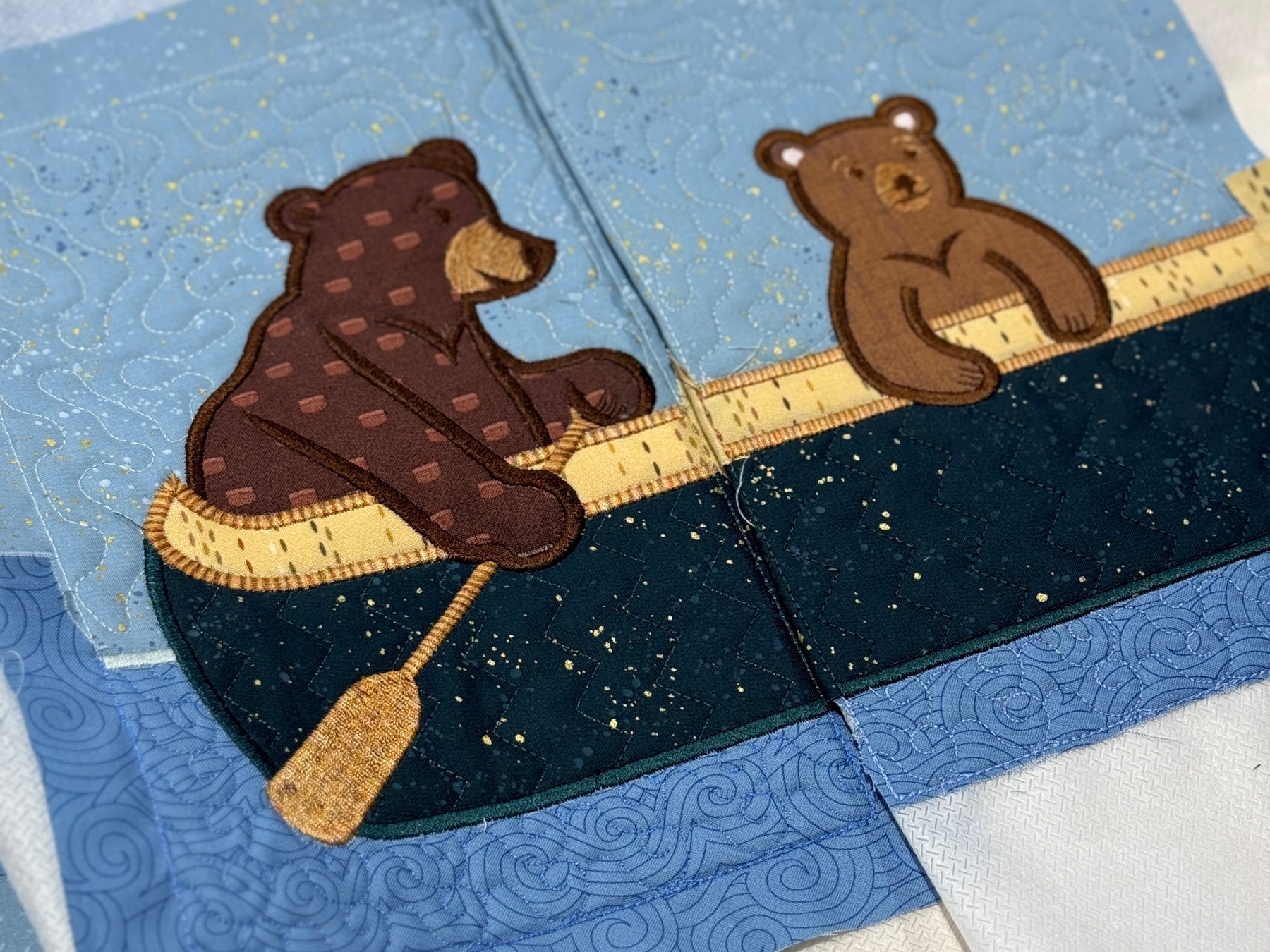Bears Family Outing Table Runner Machine Embroidery Kit - Happy Little Quilt Shop
