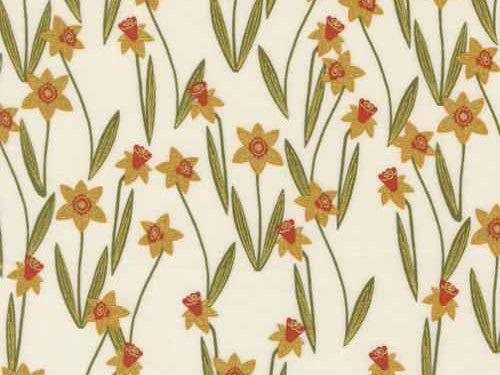 Bee Garden Metallic Porcelain 48413 11M Moda Fabric
