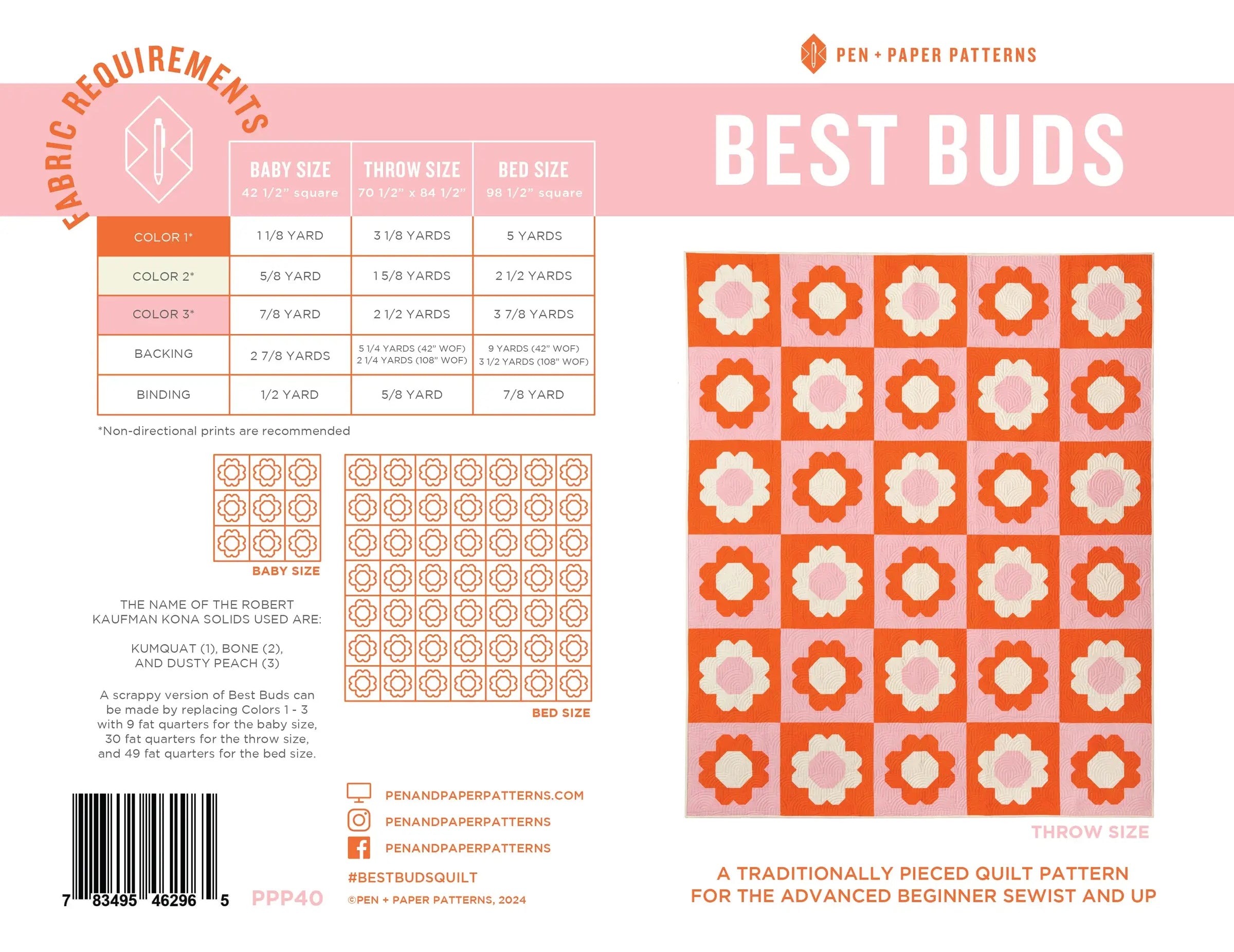 Best Buds Quilt Pattern by Pen and Paper Patterns - Happy Little Quilt Shop