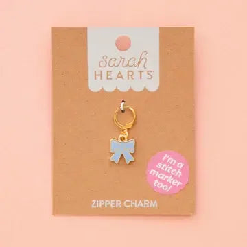 Blue Bow Stitch Marker - Bag Charm by Sarah Hearts - Happy Little Quilt Shop