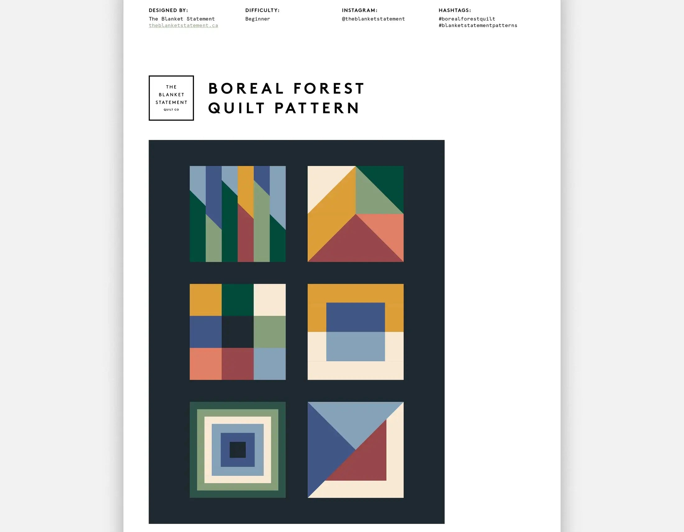 Boreal Forest Quilt Pattern by The Blanket Statement Quilt Co. - Happy Little Quilt Shop