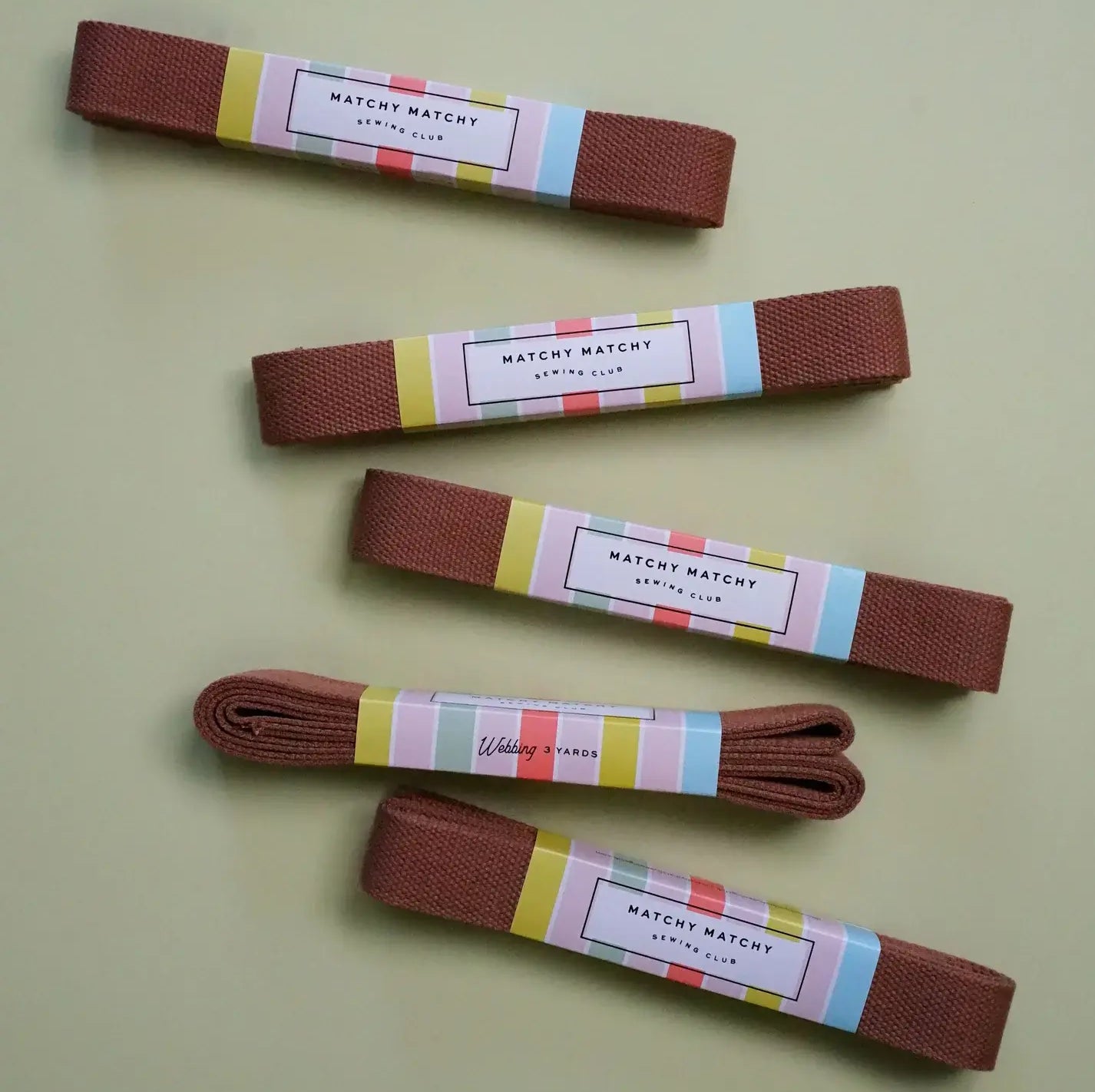 Brown Webbing - Matchy Matchy Sewing Club - Happy Little Quilt Shop