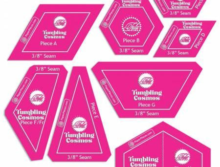 Tumbling Cosmos Acrylic Fabric Cutting Template Set - Happy Little Quilt Shop