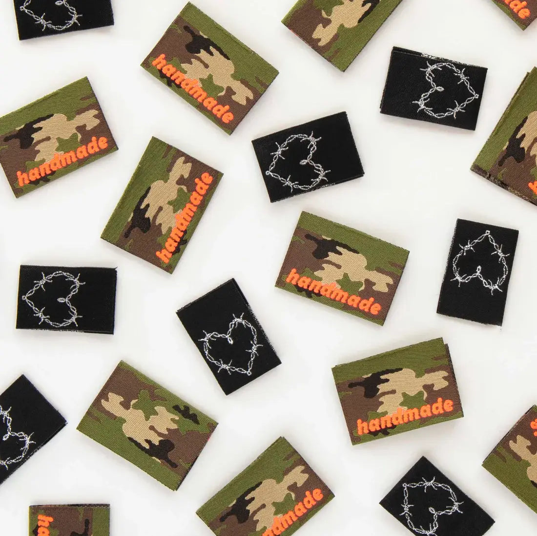 Camo & Barbed Wire Quilt Labels - Happy Little Quilt Shop