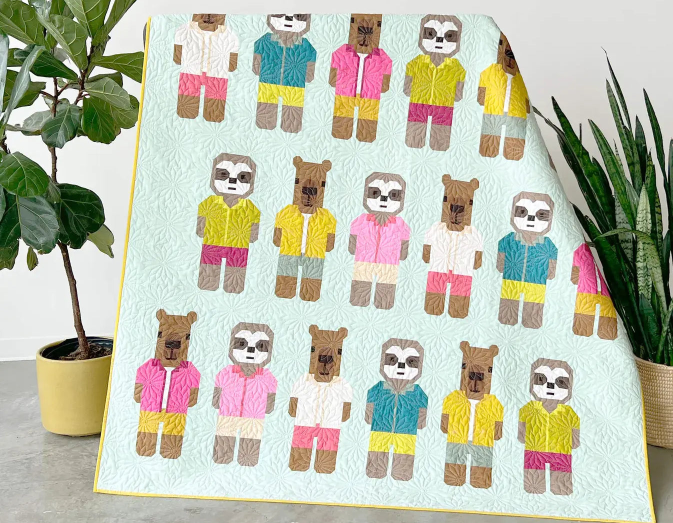 Capybara and Sloth a Quit Pattern by Elizabeth Hartman - Happy Little Quilt Shop